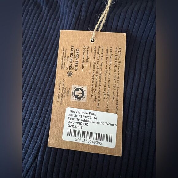 THE SIMPLE FOLK The Ribbed Legging Indigo - Picture 4 of 8